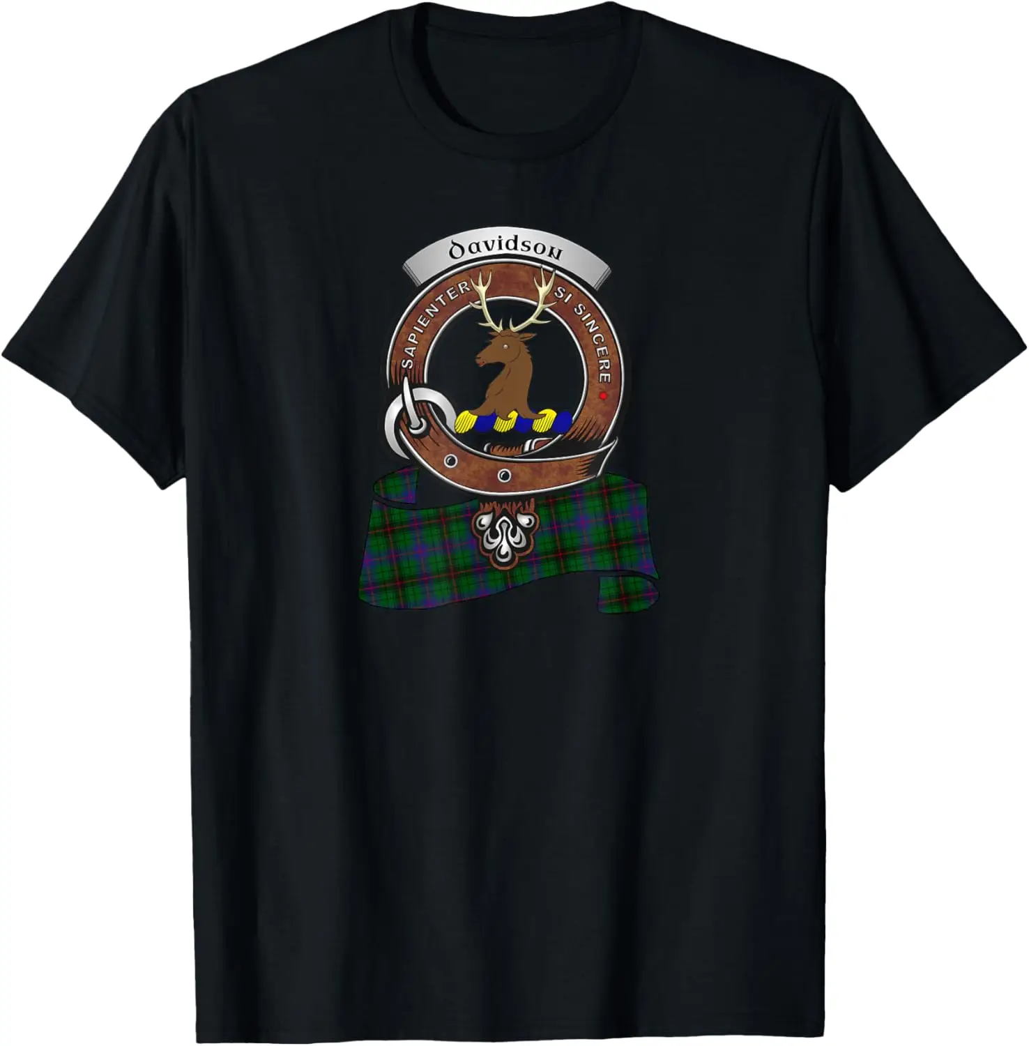 

Davidson Scottish Clan Badge &Tartan T-Shirt Motorcycle