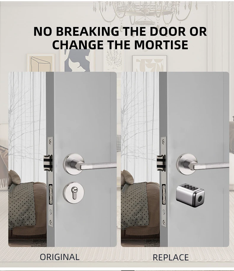 STLF Euro Standard Smart Cylinder With Tuya Blue Tooth App Adjustable Cylinder Size Electronic Password Card Key Smart Lock