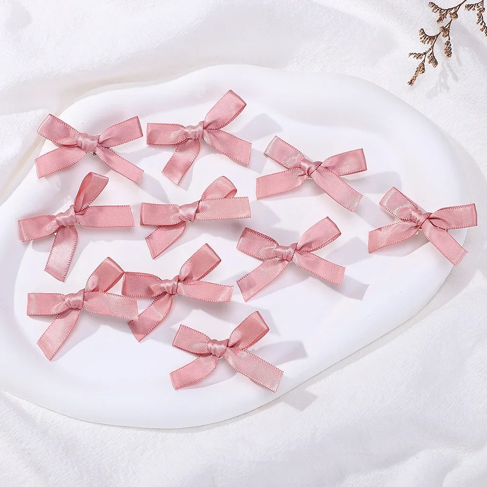 RAINBOW BOWS 10Pcs Kids Sweet Solid Color Mini Bows Hair Clip Baby Girls Ballet Style Ribbon Braided Hair Accessories Wholesale — zdjęcie 6