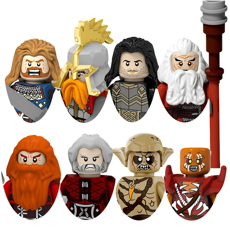 Medieval Lord Rings Series Classic Film Figures Suits Weapon Equipment Model Small Particles Building Blocks Toys Children Gifts