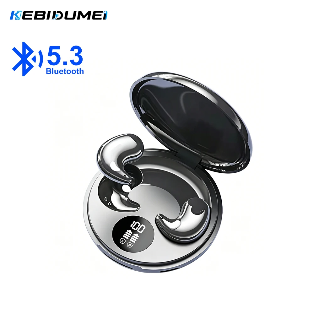 KEBIDUMEI Sleep Headphones Bluetooth 5.3 Earphones for Side Sleeper Mini In Ear