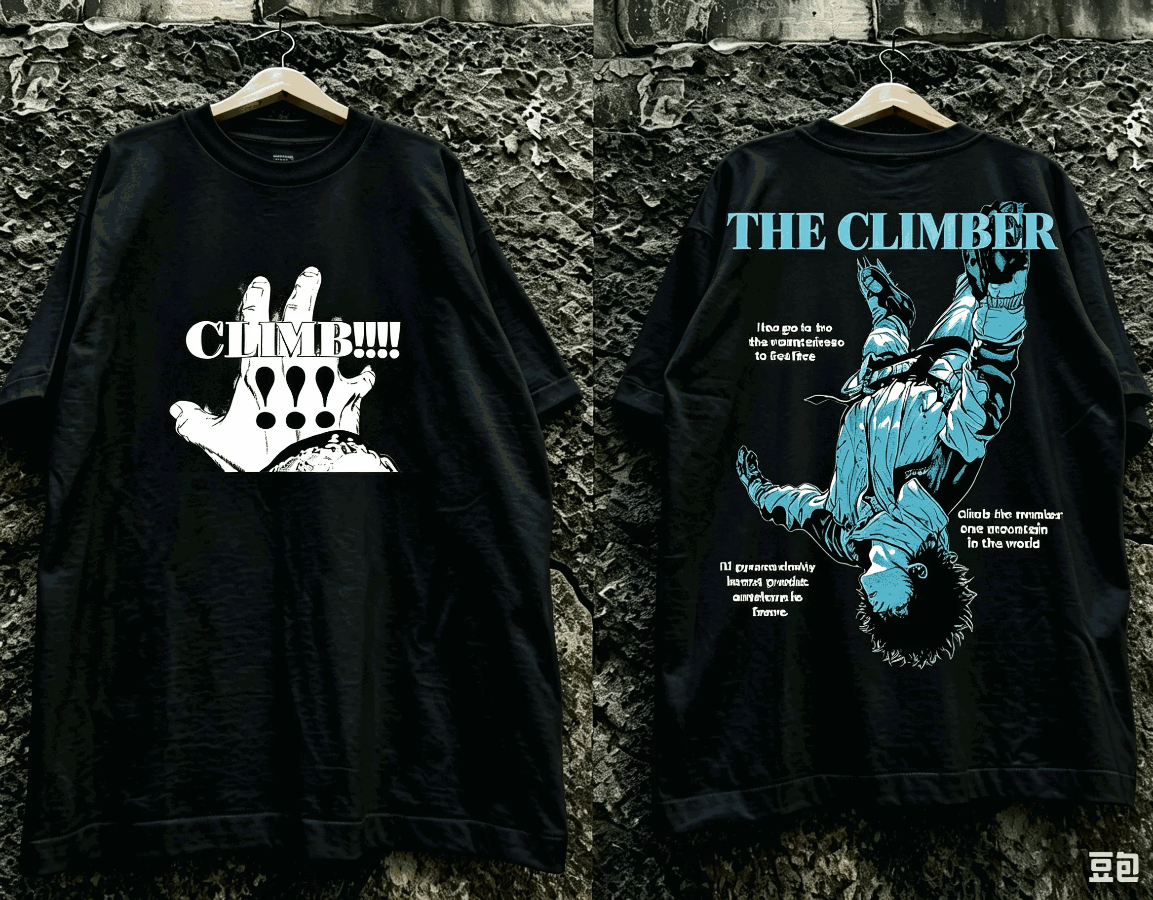 The Climber T-shirts Vintage Oversized Unisex Hip Hop Street T Shirt Casual Loose Streetwear Trendy Cotton high quality soft tee
