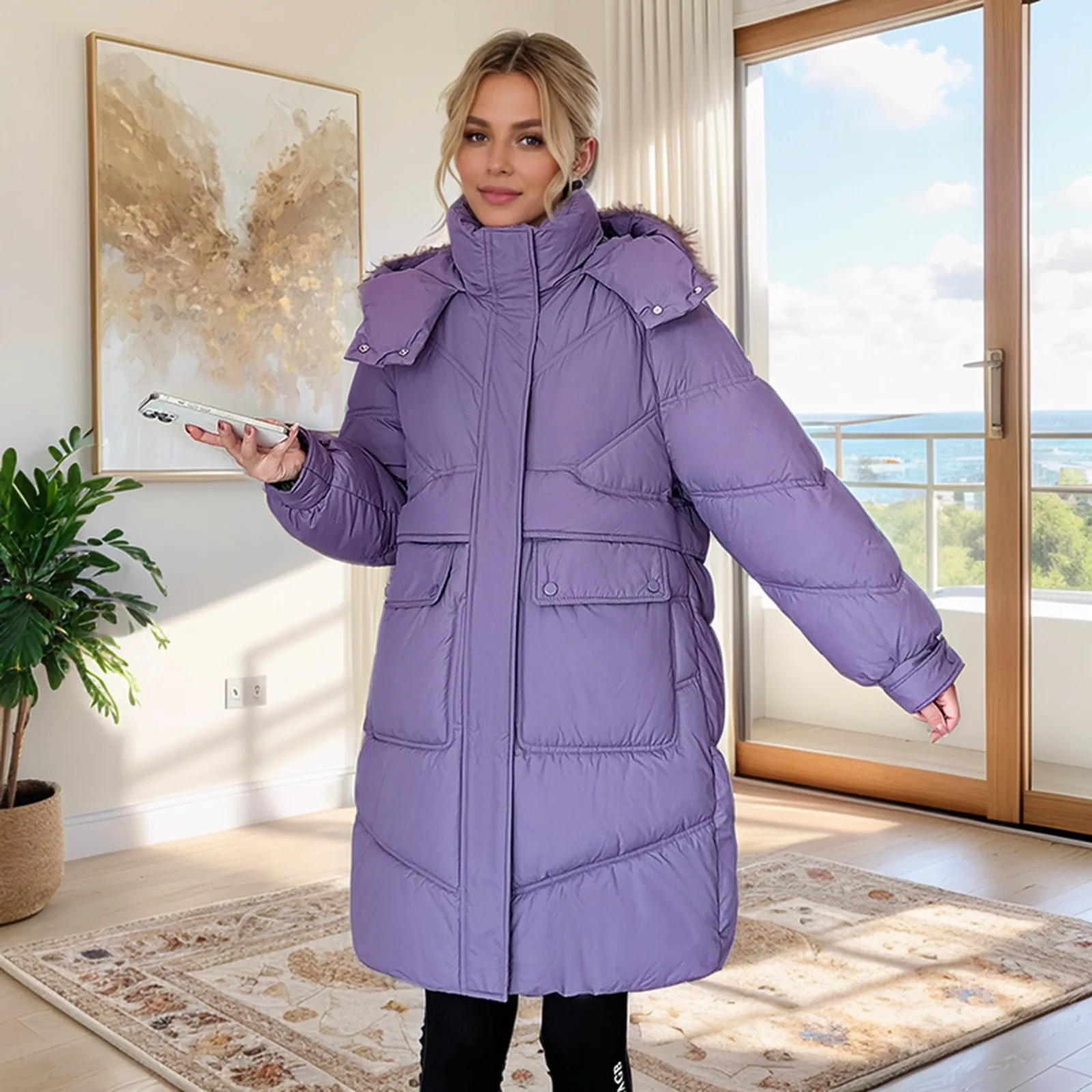 Parkas en duvet de coton à capuche pour femmes, veste d'hiver, vêtements d'extérieur chauds coréens, optique féminine, vêtements de neige froide, nouveau, 2024