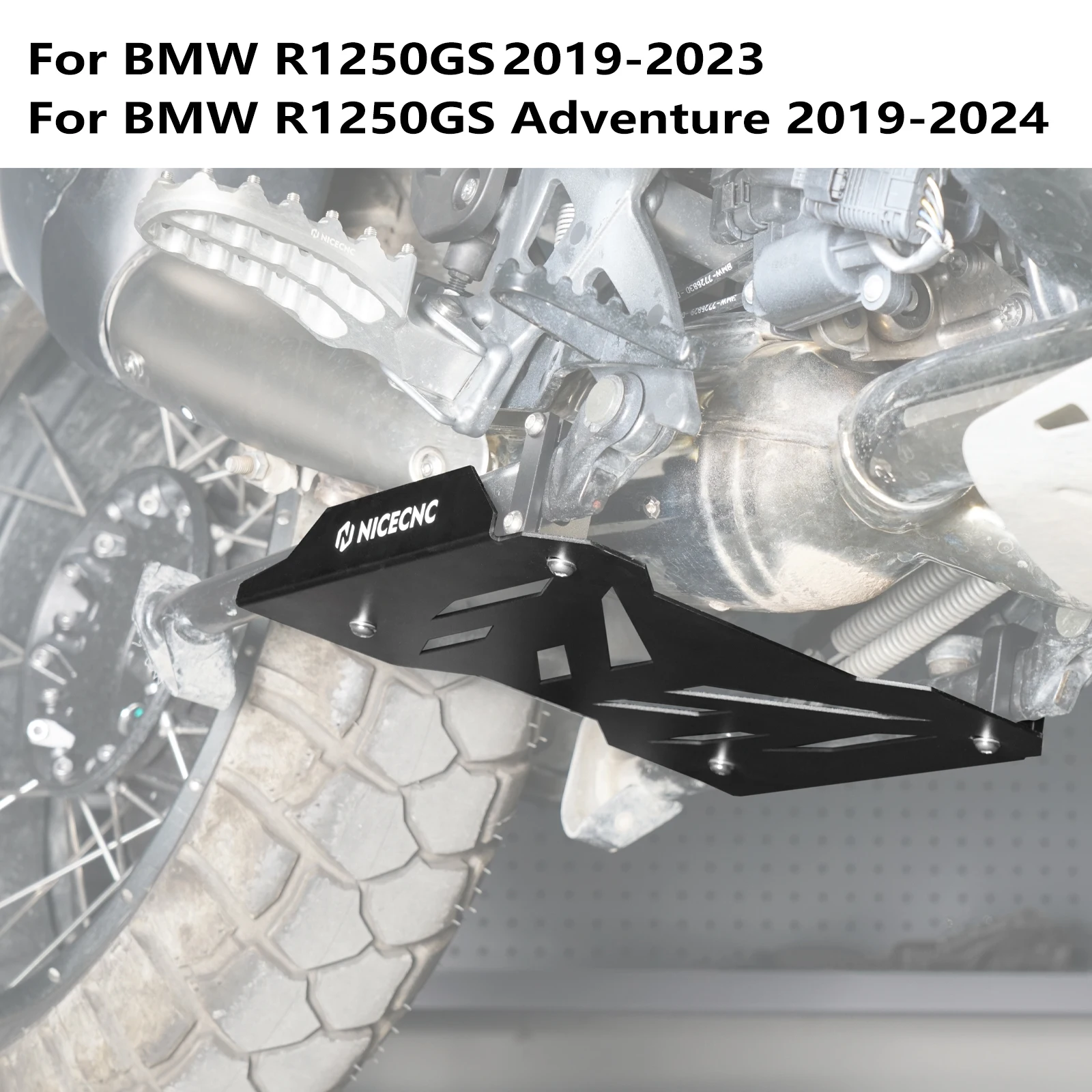 

For 2019-2024 BMW R1250GS Adventure Motorcycle Bottom Exhaust System Protector Cover Skid Plate Extension for BMW R1250GS 19-23