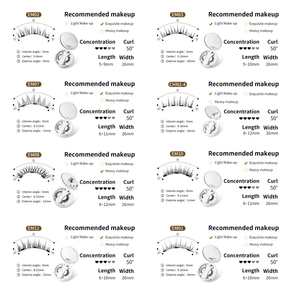 Herbruikbare magnetische valse wimpers Lijmvrije pluizige piekerige volledige strip nepwimper Waterdicht Handige magnetische valse wimper