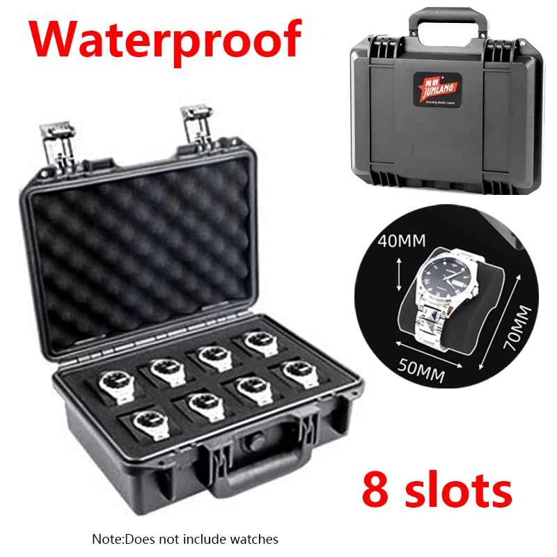 3/4/6/8/15/24/32 Slot Abs Plastic Watch Case Portable Waterproof Watch Case Is Used To Store Watches Tool Box