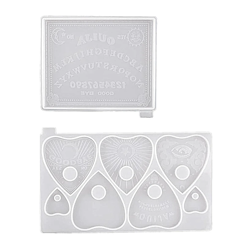 Ouija Board And Resin Molds,2PCS Gothic Epoxy Resin Silicone Molds For Ouija Board Game,Pendant,Resin Crafts