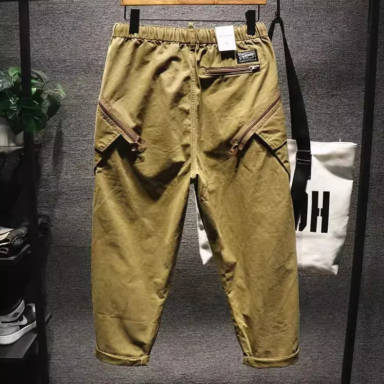 Retro American Men's Wear Resistant Tapered Loose Work Pants Casual Spring Autumn Youth Tee-dimensional ket Leisure Long...