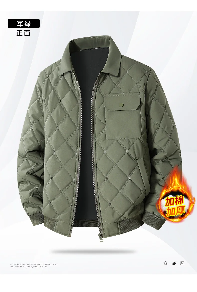 Plus Size M-8XL Turn-down Collar Men Parkas Comfortable Thicken Warm Outerwear Fashion All-match Cotton Jackets Winter Quality
