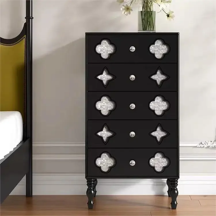 

Французский Ретро комод с четырехлистным клевером, скандинавские роскошные дизайнерские шкафы для хранения, маленькая домашняя гостиная