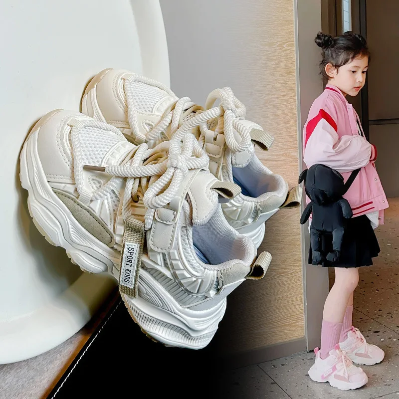 Scarpe sportive per ragazze primavera e autunno 2024 nuove scarpe per bambini scarpe da corsa per il tempo libero.