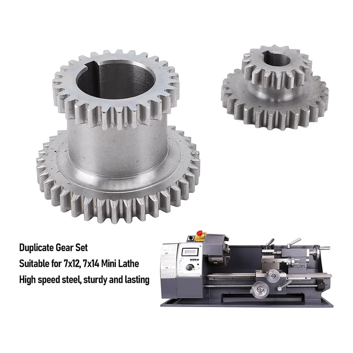 Lathe Duplicate Gear Set, 2 Speed High Low Transmissiones Duplicate Gear Replacement for CJ18A, for CJ0618A