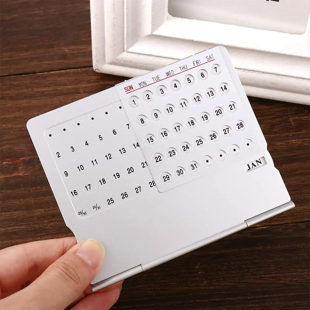 Geschenk super einzigartige Schreibtisch dekor englische Aluminium legierung für Zuhause Metall kalender ewiger Kalender Kalender 100 Jahre Kalender