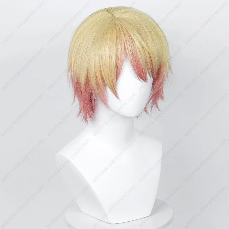 Tenma Tsukasa Peluca de Cosplay de Anime, pelucas cortas de 30cm, pelo sintético resistente al calor para Halloween