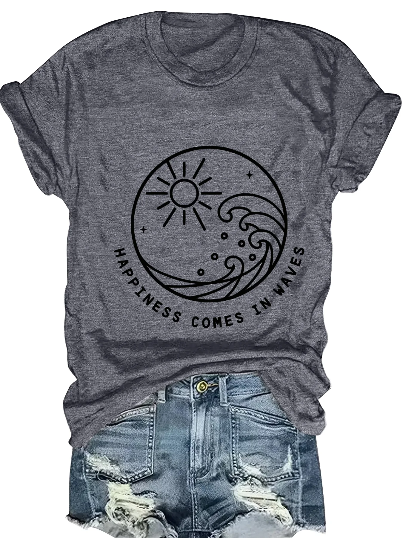 

Модная женская футболка с круглым вырезом и коротким рукавом, с принтом в виде букв, повседневный удобный женский топ