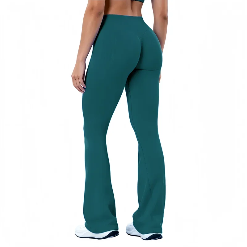 Micro Flared Leggings für Damen: Yoga-Hose mit Po-Lifting-Effekt, Bauchkontrolle, Hoher Taille, Elastisch, Weich, für Fitness, Gym, Workout und Sport – Detail 9