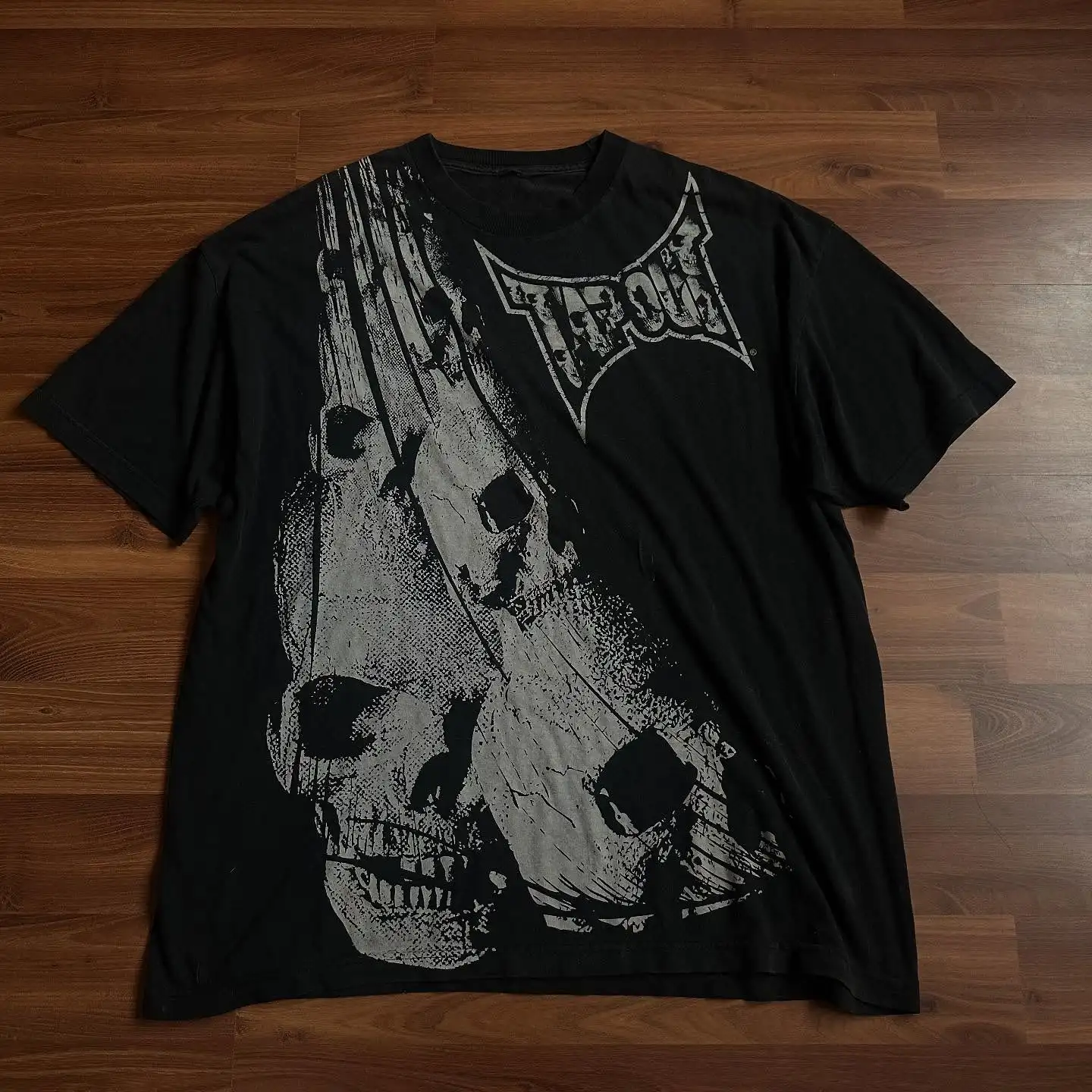 Y2k Tapout American Hip Hop Skull Oversized T-Shirt Men Street Harajuku Retro Letter Print Top Couple Casual Graphic Tee
