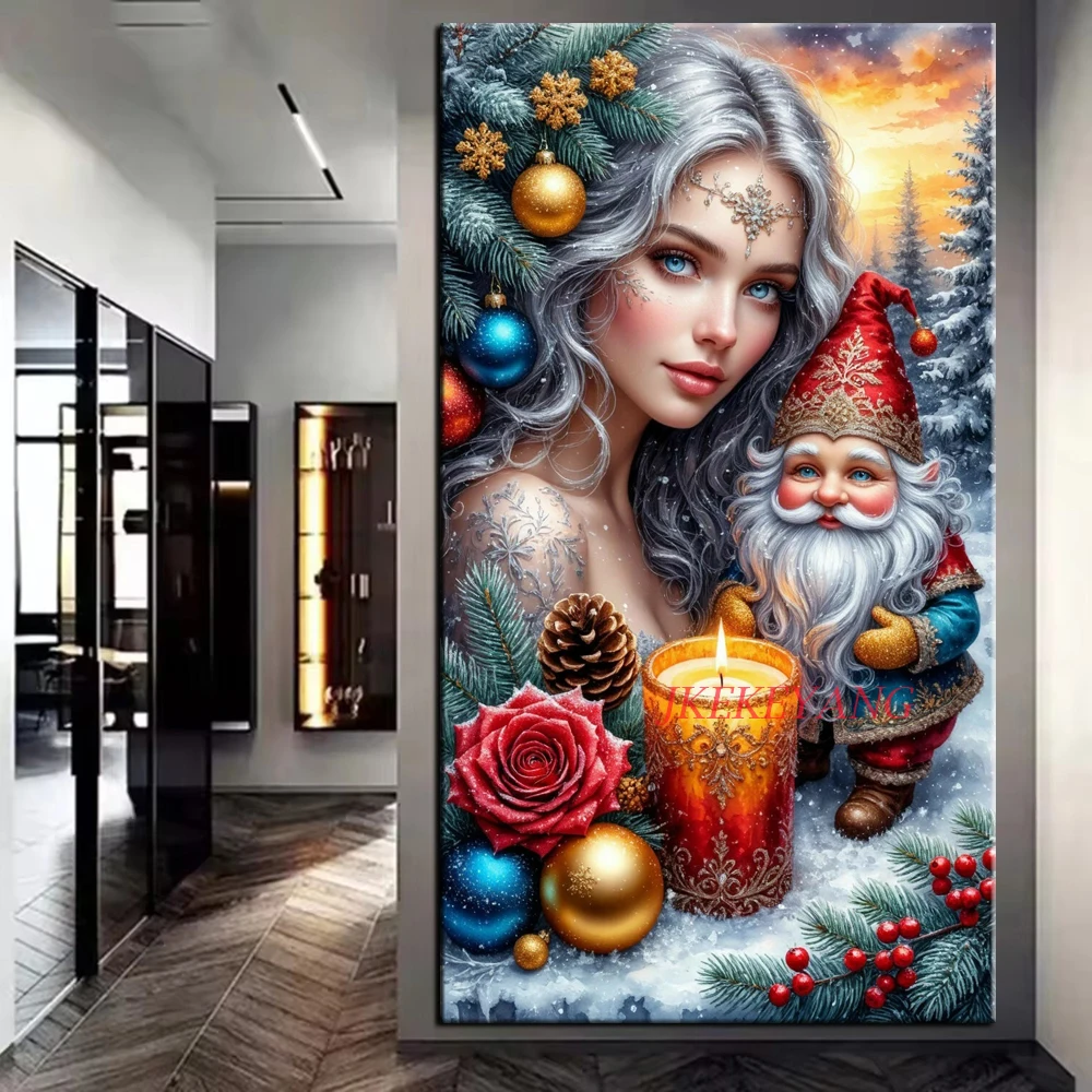 

The Girl and Santa Claus Picture DIY Diamond Painting Cross Stitch Full Drill Diamond Mosaic New Christmas Gift Home Decor