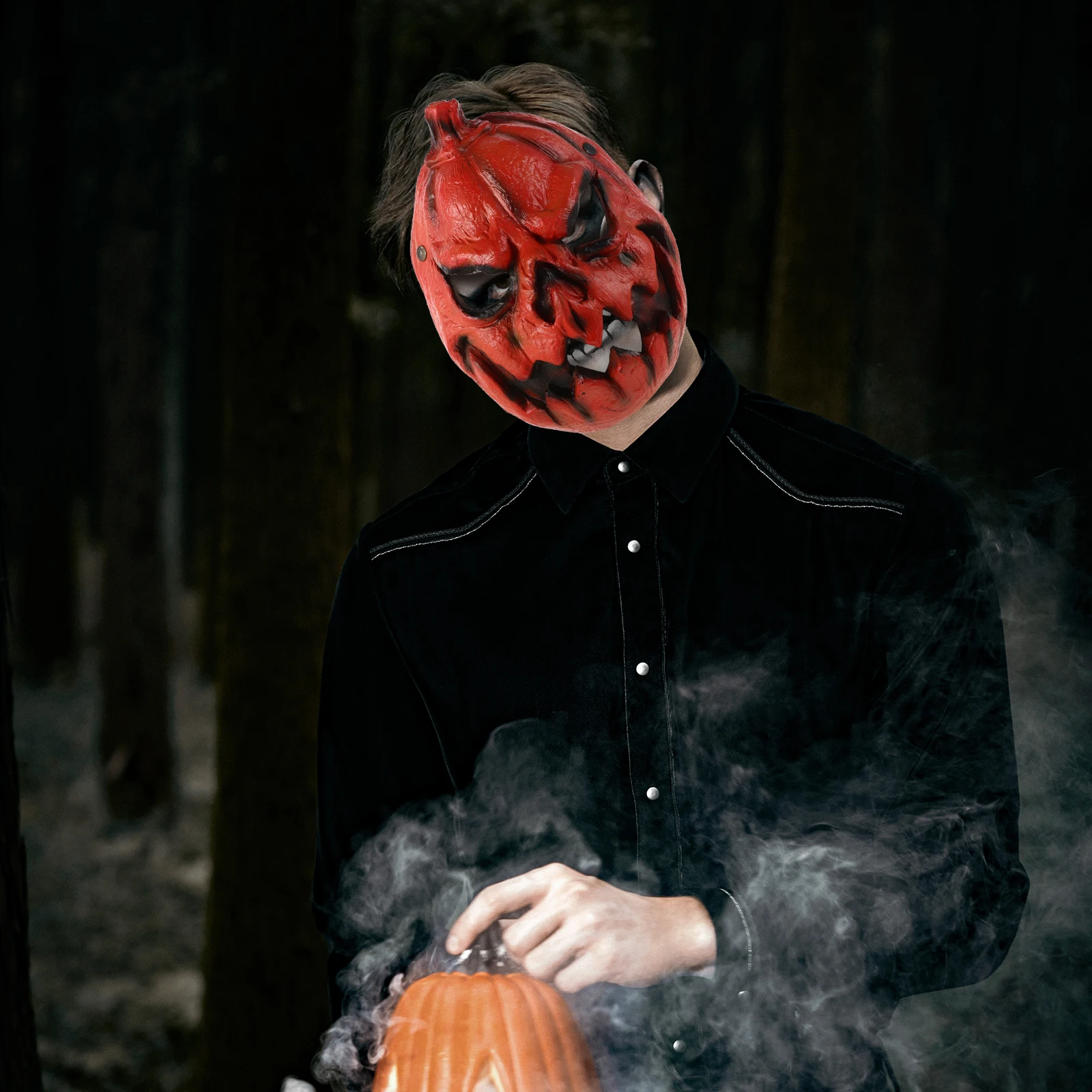 

Pumpkin Mask Decoration Costume Decorative Cosplay Props Party Horror Mardi Gras Masquerade Latex