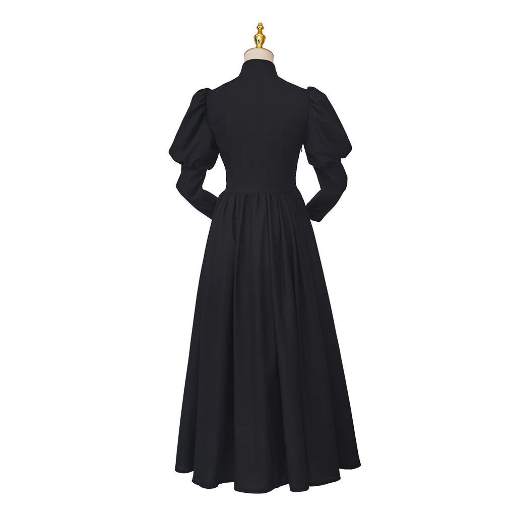 Vestido vitoriano luto, Gothic Steampunk Ball Gown, Vestido de bola preto