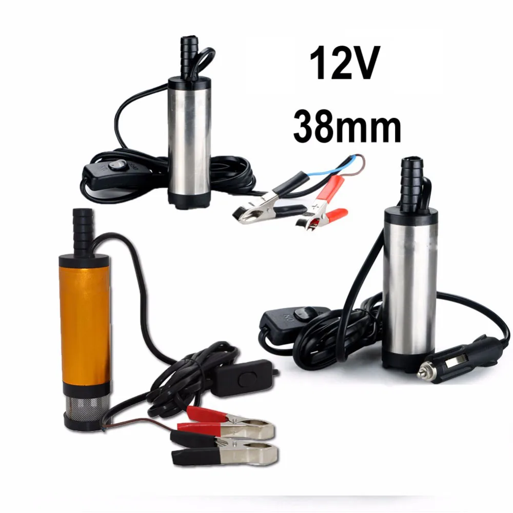 

1Pc hydraulic pump DC 12V 38mm Diesel Fuel Water Oil Transfer Refueling Submersible Pump For Camping fishing Portable