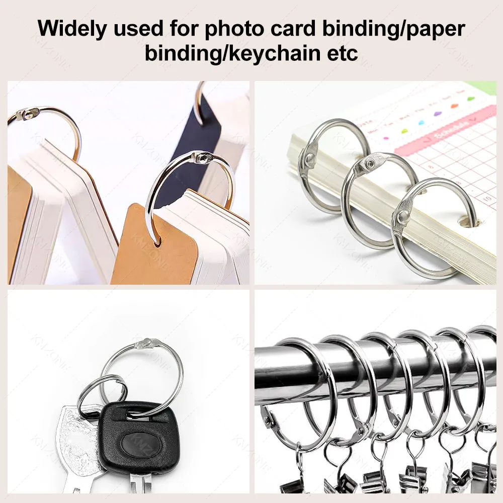 20mm Metal Binder Rings DIY Albums Loose-leaf Book Hoops Office Binding Supplie Photo Album Circle Keychain Notebook Scrapbook