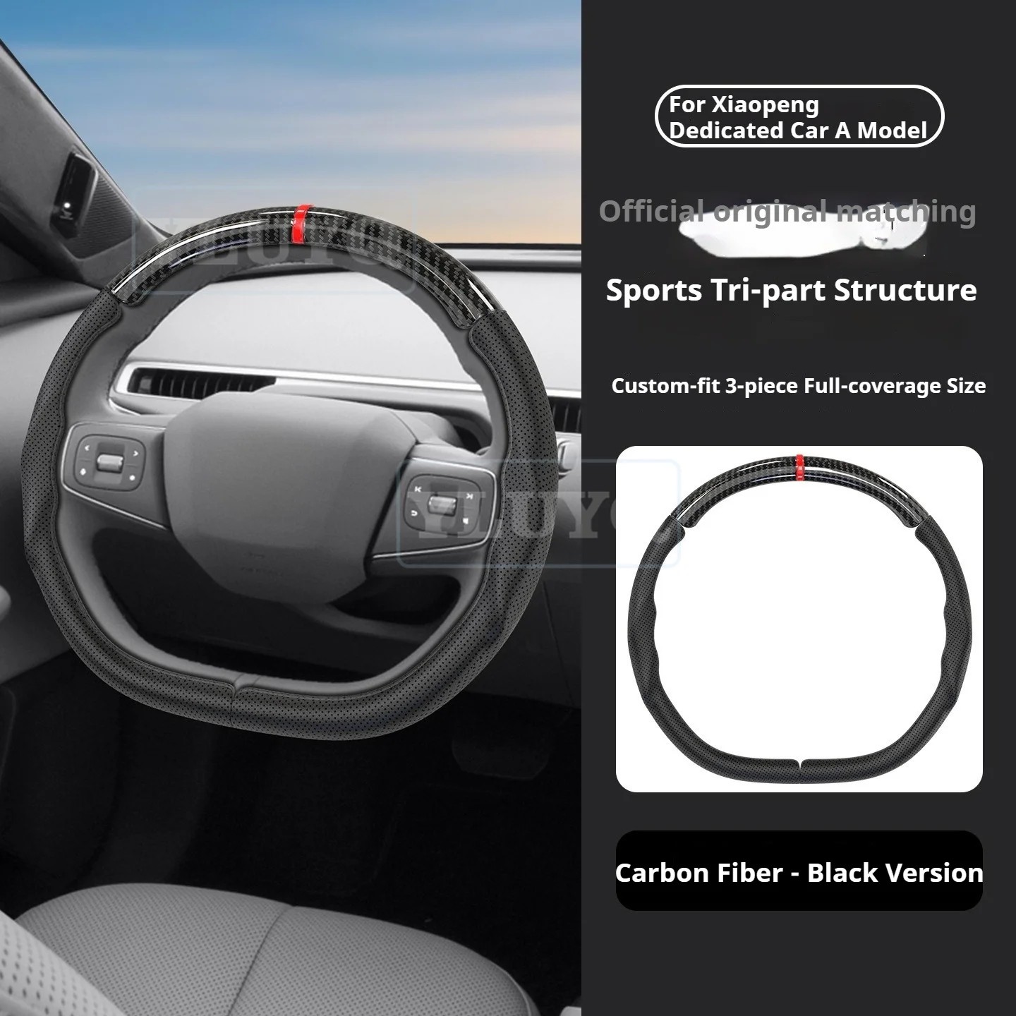 For all Xpeng models' original red label Napa leather non-slip all-season multi-color steering wheel covers