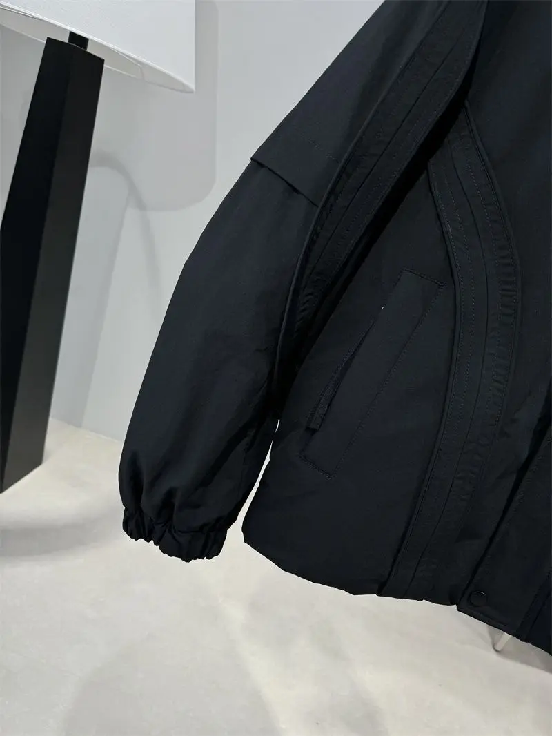 2026 Winter Thickened Hooded Jackets Men's Solid Color Down Cotton Coats Male Trend Loose Casual Cotton-padded Parkas C963