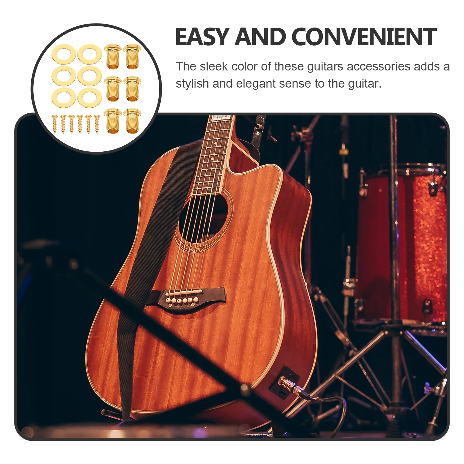

6 Sets Guitar Tuner Accessories Nut Screw Washers Nuts Machine Heads Knobs Alloy Locking Tuners