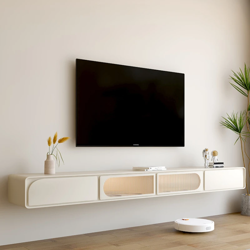 

Cream style suspended wall mounted TV cabinet minimalist