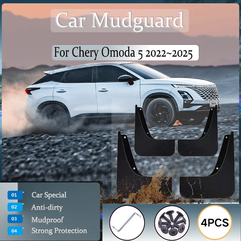 

Car MudFlaps For Chirey Chery Omoda 5 C5 Fownix FX 2022 2023 2024 2025 Anti-splash Mudguards Fender Mud Guards Auto Accessories