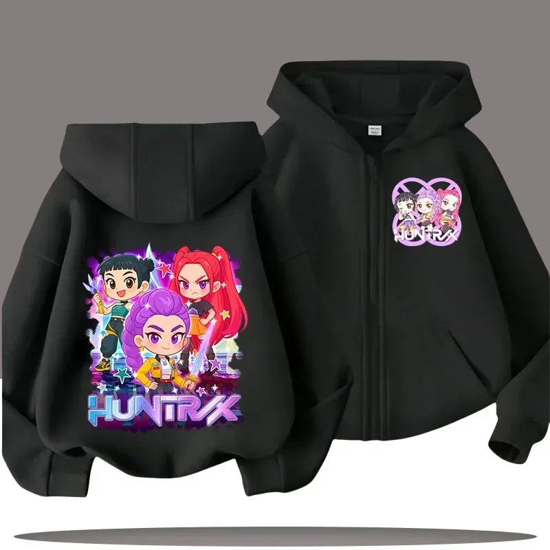 

Kpop Demon Hunters Hoodie Boy Sweatshirt Zipper Children Clothes Kid Girl Hoody Funny Zip Up Sweatshirts Baby Casual Top
