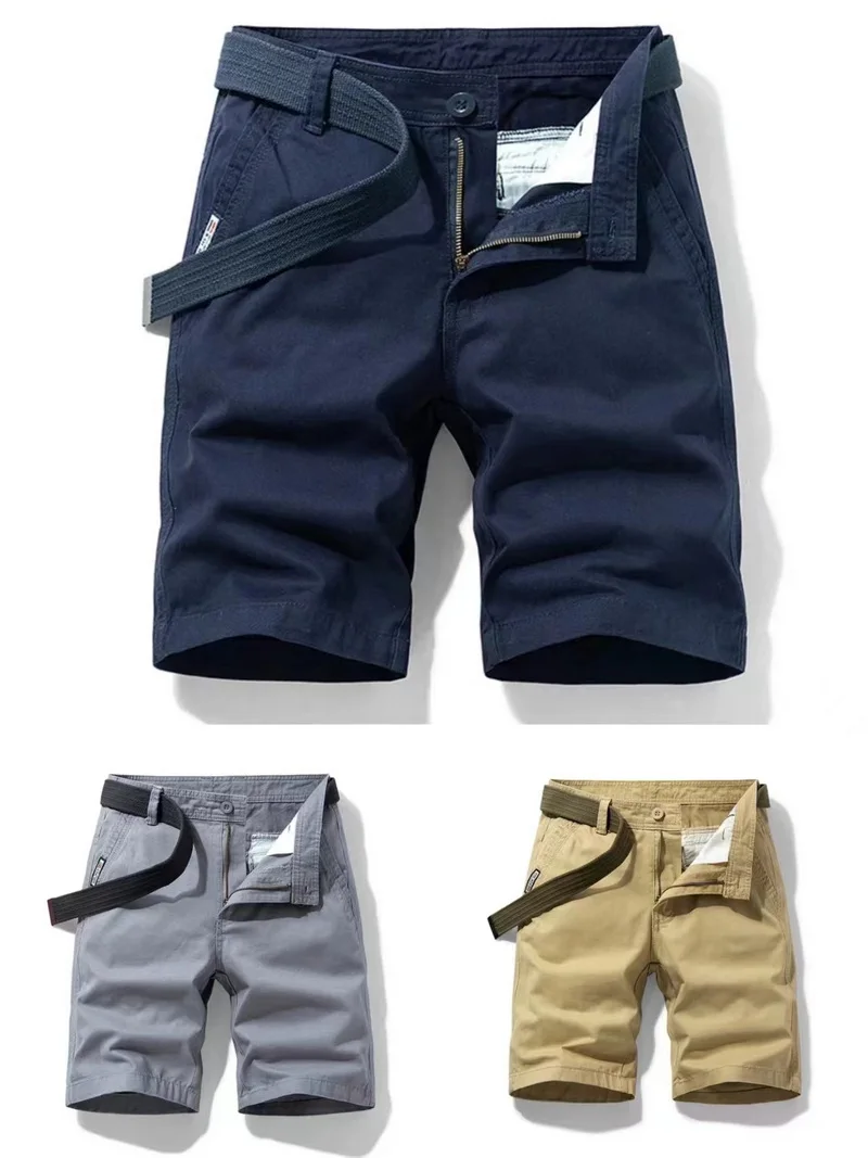 

Japanese Sle Cotton Khaki orts Men's Summer Casual Five-Quarter Length Versatile Comfortable Basic Sle Breathable Strai...