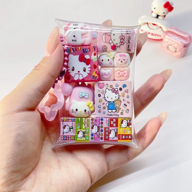 مينيسو سانريو مرحبا كيتي كورومي اليدوية كريم الغراء اكسسوارات محاكاة مصغرة ألعاب طعام حقيبة غاشا لطيف Kawaii الكرتون #1