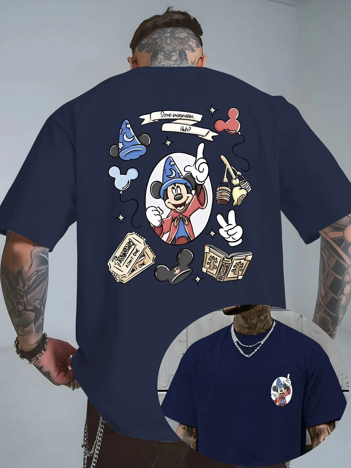 تي شيرت صيفي للرجال بنمط ديزني ستيتش، ملابس ترفيهية يومية وأنشطة موضوعية للجنسين من القطن بأكمام قصيرة كبيرة الحجم