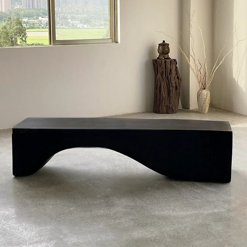 

Solid wood bench retro home creative home shoe changing stool black stool pine casual stool