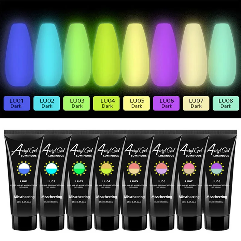 Glow-in-The-Dark Extension Crystal Uv Polish Base Coat Semi Permanent Varnish Glitter Gel Paints Nails Professional Material