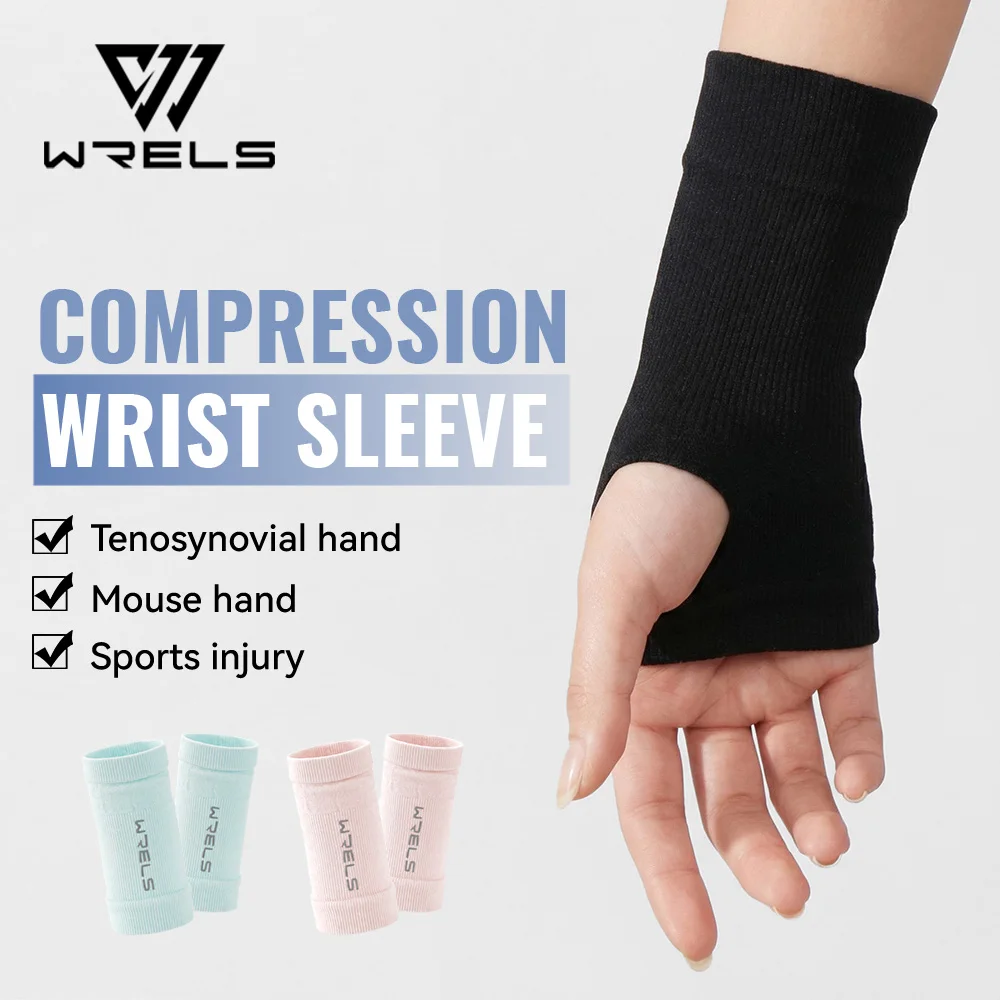 WRELS 1 Pair Compression Wrist Sleeves Half Finger Gloves Thumb Holes Hand Wrist  Wrist Protectors Sports Fitness Palm Wrap