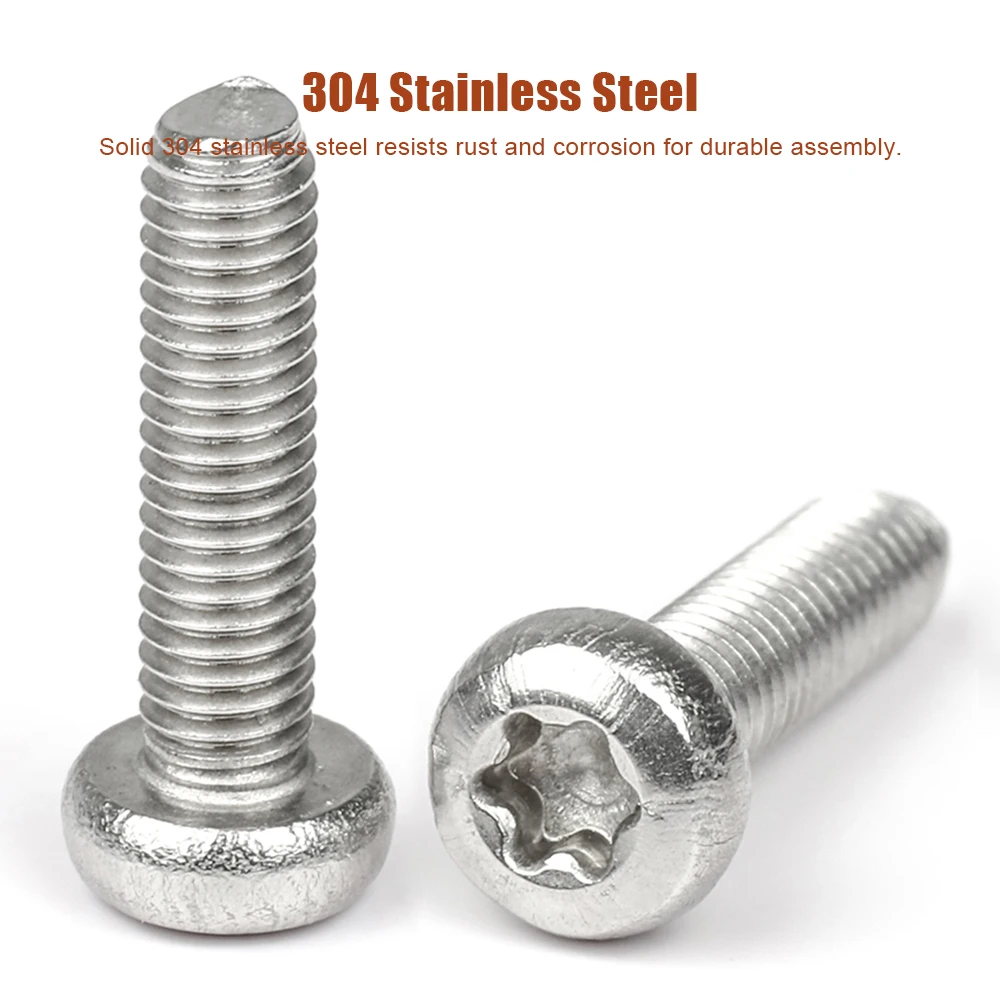 M2 M2.5 M3 M4 M5 M8 Torx Six Lobe Pan Round Head Machine Screw 304 Stainless Steel Star Drives Torx Pan Head Screws GB2672