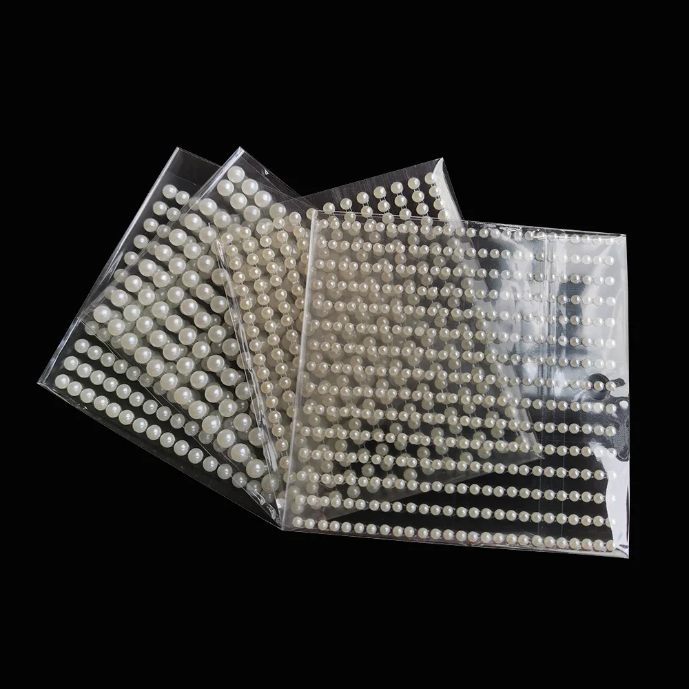 3mm/4mm/5mm/6mm Imitation perle enfants jouets acrylique décalcomanie auto-adhésif strass autocollants pour ordinateurs portables surface murale autocollants décoratifs