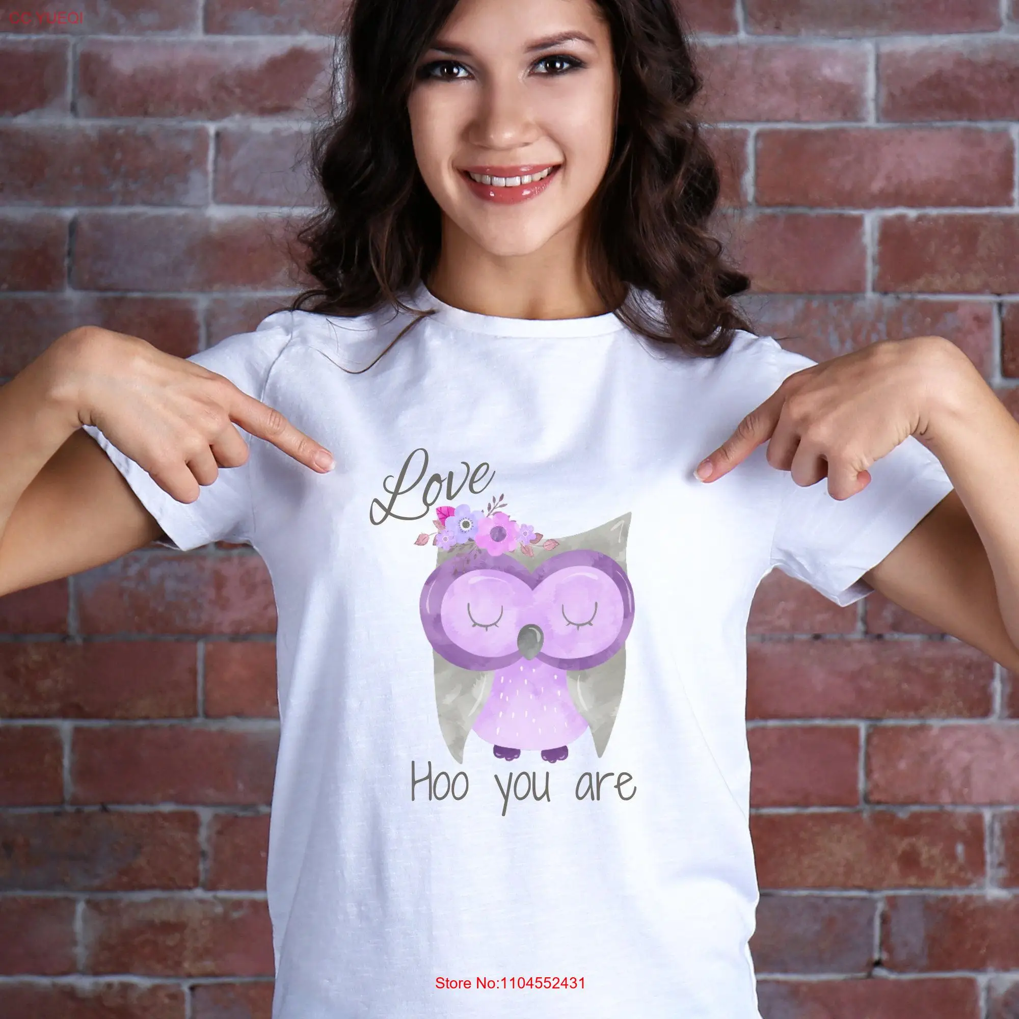 قميص البومة Love Hoo أنت تي شيرت Loving Owls بلايز ممتعة للنساء بأكمام طويلة أو قصيرة