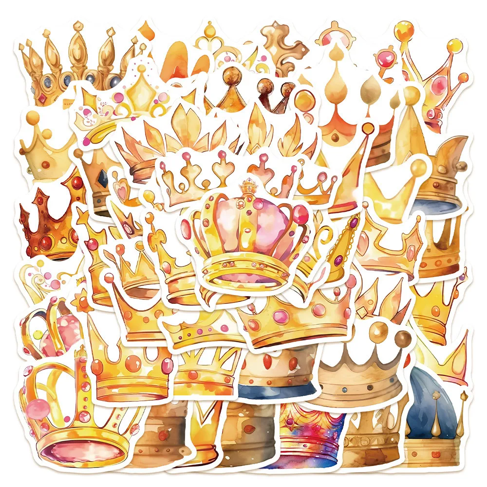50-teilige Crown Hand Account-Aufkleber – selbstklebende Aufkleber für Gepäck, Gitarre, Notebook, iPad, Computer (Anime Worlds Store)