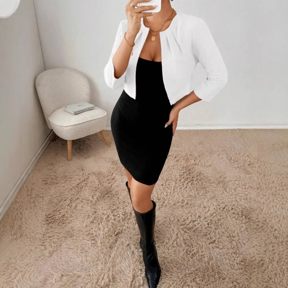 The New Women's 2-piece Dress Set with Short Jacket Is Elegant and Suitable for The Affordable Temperament of All Seasons