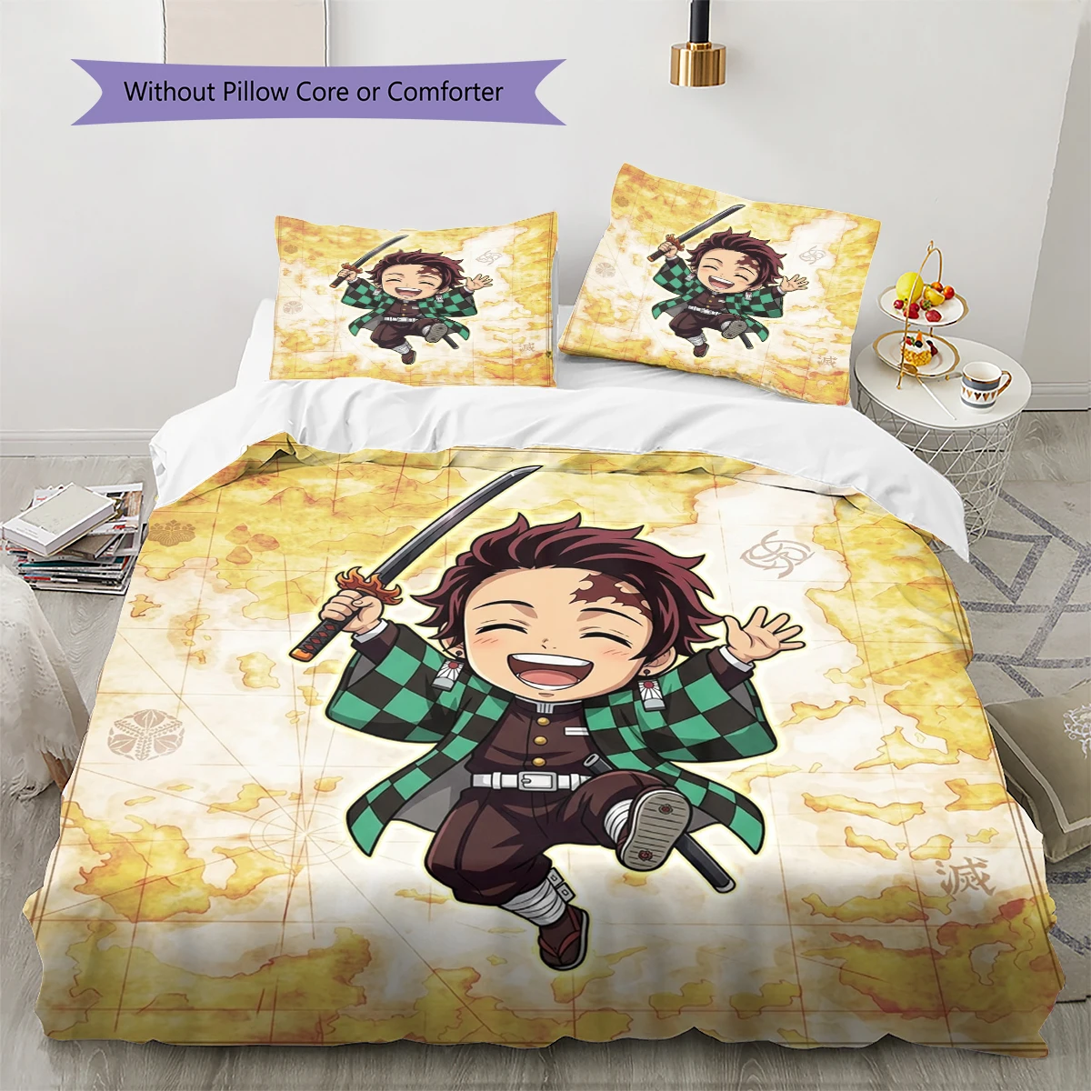 Demon Slayer Comfortable Soft Duvet Cover, Children Bedding Gift, Size Various Options -HE20
