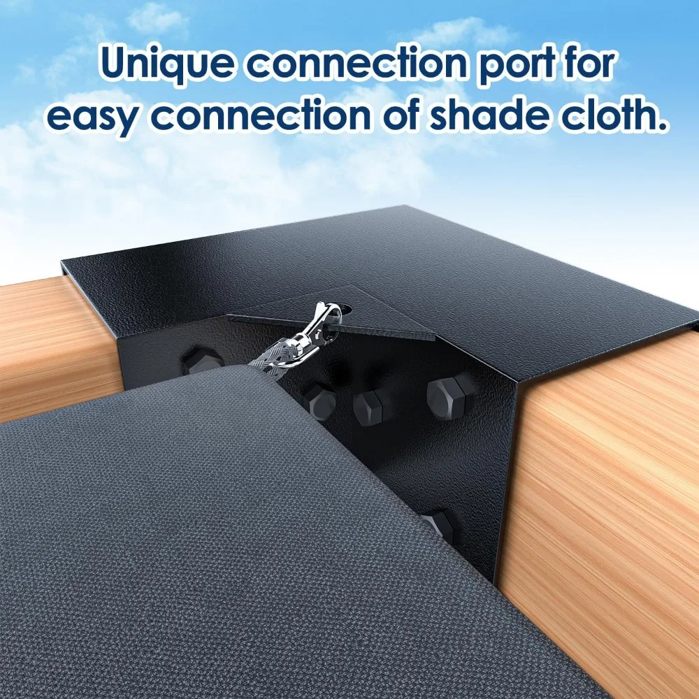 دعامات زوايا ثلاثية الاتجاهات 4 × 4 شديدة التحمل للبرجولات، تدعم الزاوية اليمنى سهلة التركيب للمراقبة الخارجية والعريشة الفناء #4