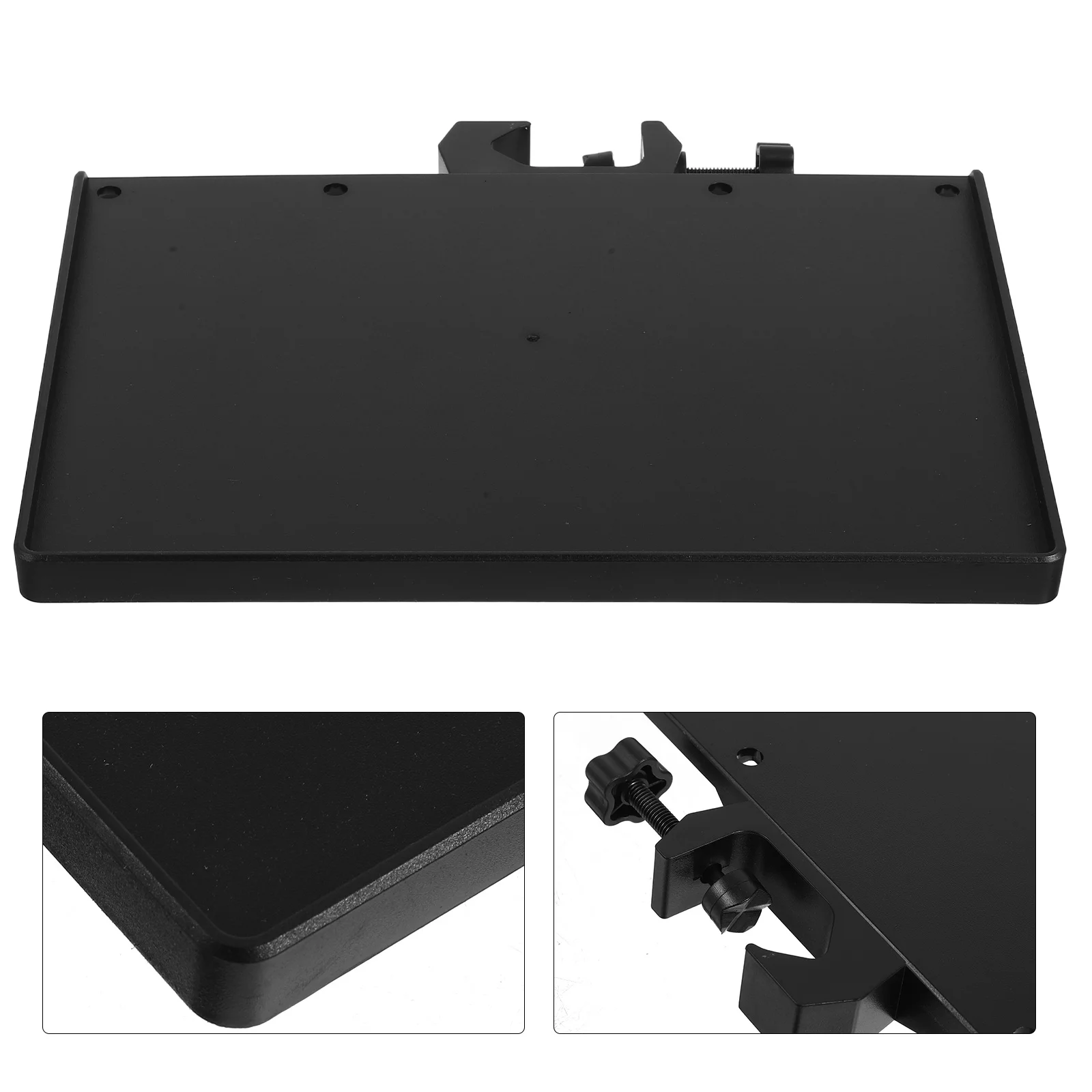 1PC Black ABS Metal Storage Tray for Microphone Stand Shelf Live Streaming Sound Card Rack Higher Edges Prevent Falling