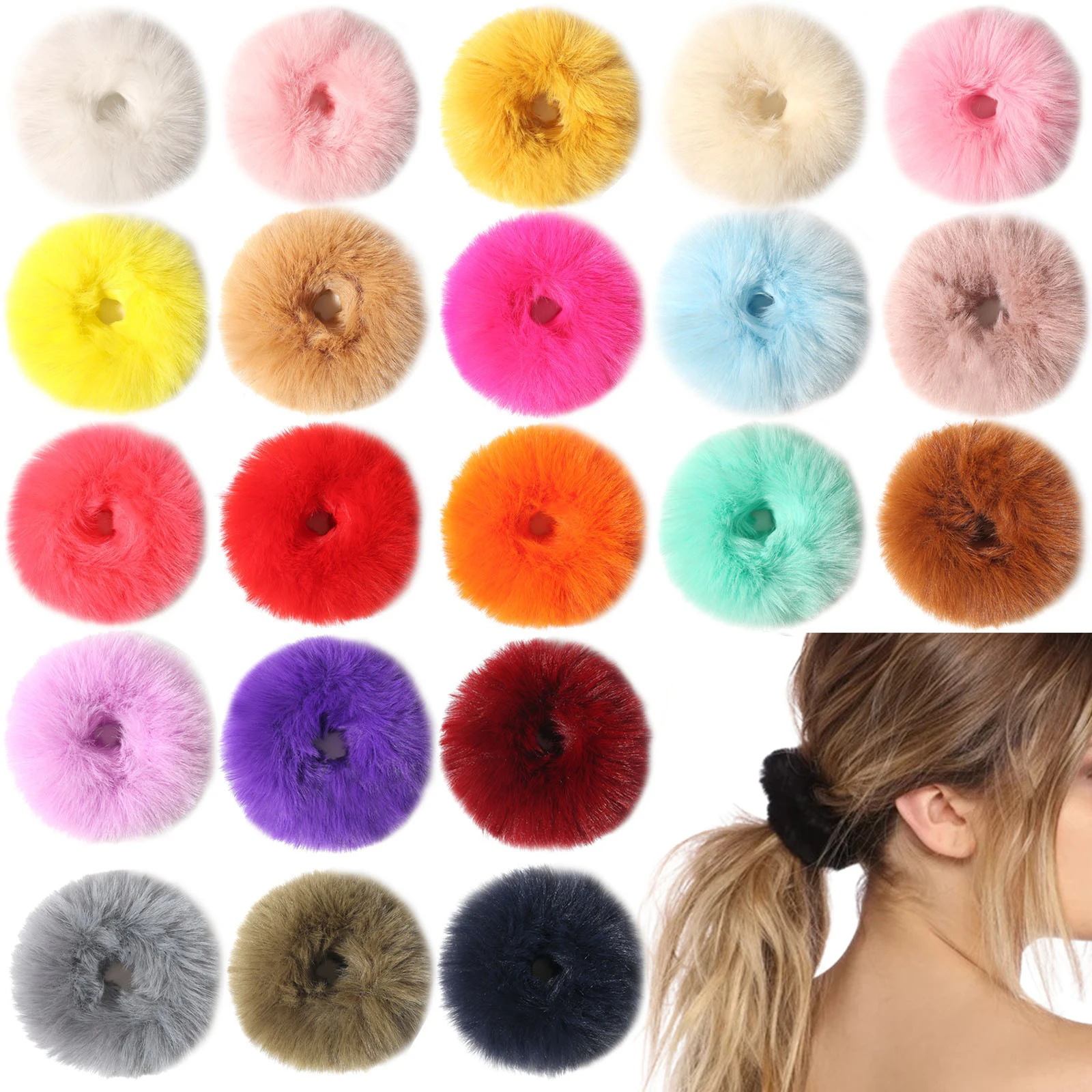 3 sztuk/partia koreański zimowy duże opaski do włosów dla kobiet dziewczyna elastyczna gumka do włosów moda Scrunchies randki imprezowe nakrycia głowy akcesoria