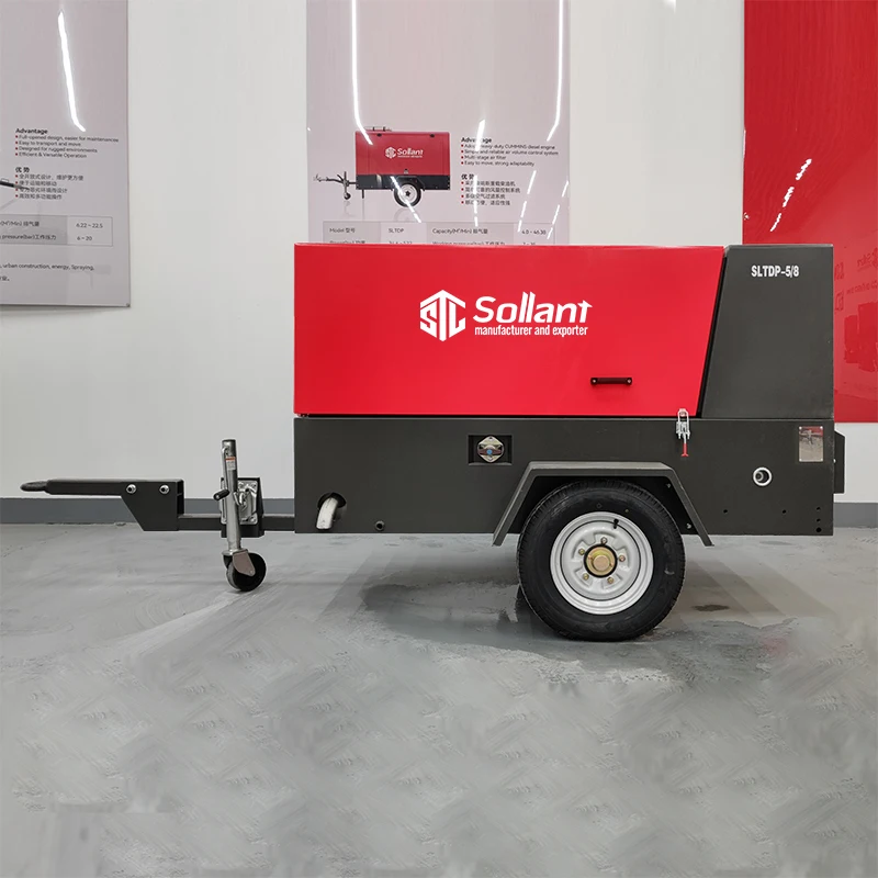 Multi-Application Diesel Mobile Air Compressor For Sandblasting, Drilling, Painting Diesel Portable Air Compressor