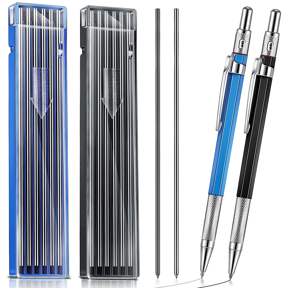 Streak Welder Pencil 2.0 mm Round Refills Metal Marker Mechanical Carpenter Pencils for Construction Workers,Metal Work