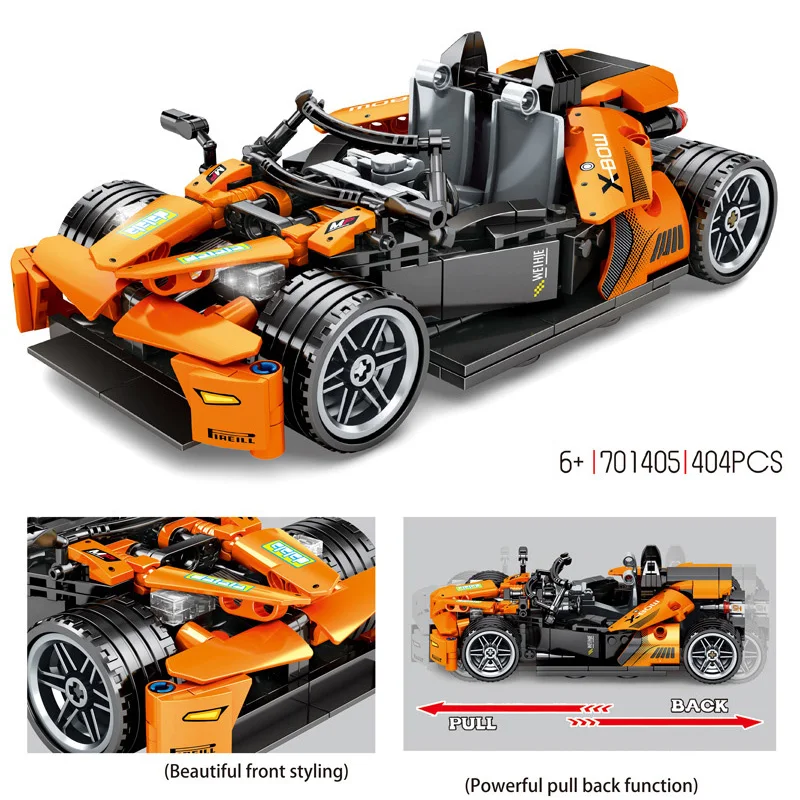 Technical Ktm X-bow Moc Building Block Super Sport Car Pull Back Vehicle Construction Bricks Educational Toys For Boys Gifts